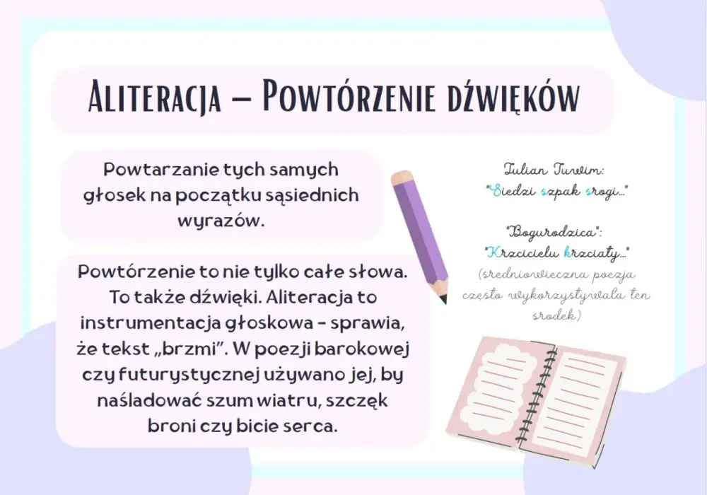 Aliteracja: co to jest? Poznaj definicję, przykłady i funkcje