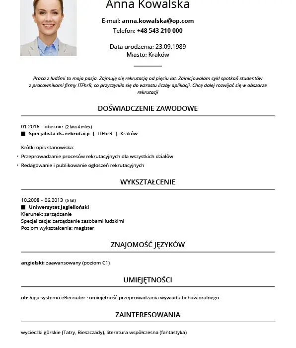 Jak napisać dobre CV - wzór po angielsku: Przykłady i wskazówki