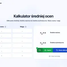 Kalkulator średniej ocen: wpisz oceny i wagi, aby dowiedzieć się, jak się liczy średnią z ocen.