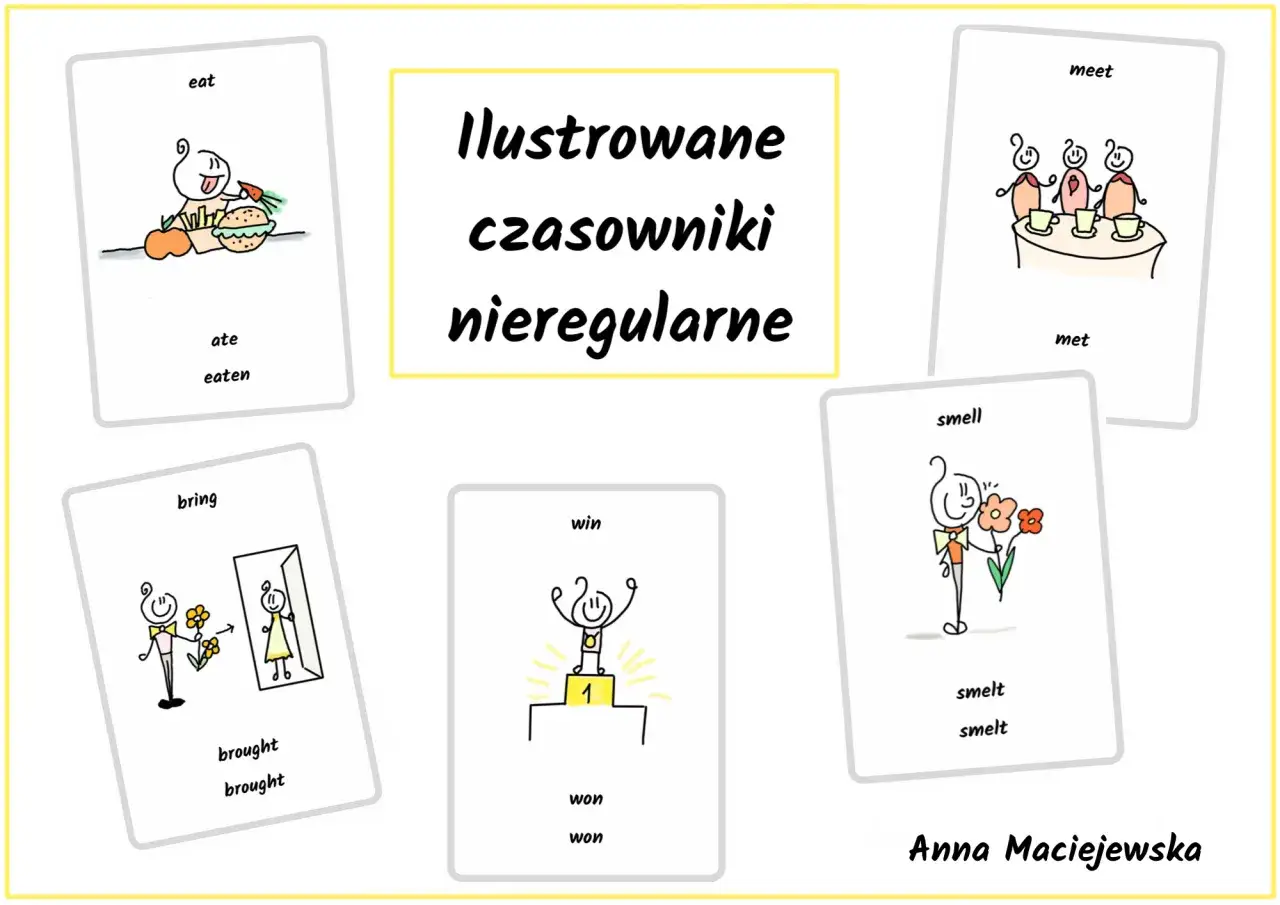 Uczeń uczący się angielskich czasowników nieregularnych