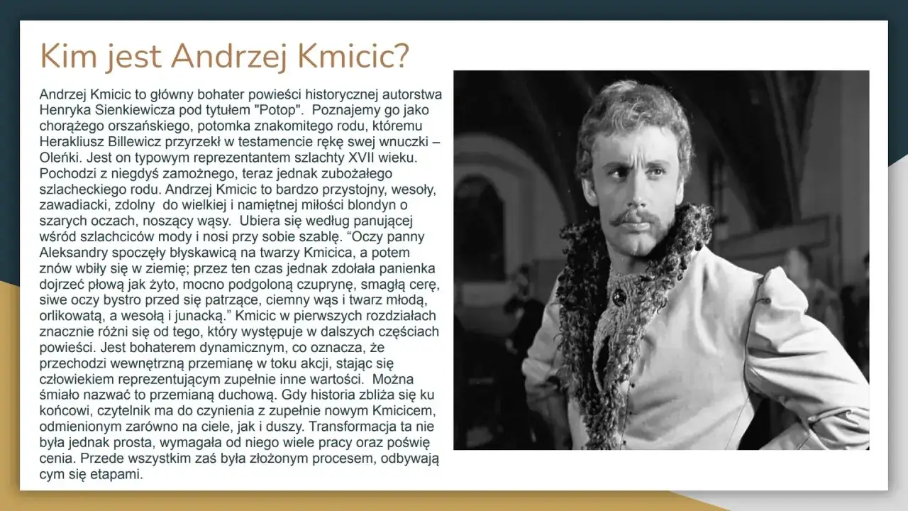 Portret Andrzeja Kmicica, bohatera 