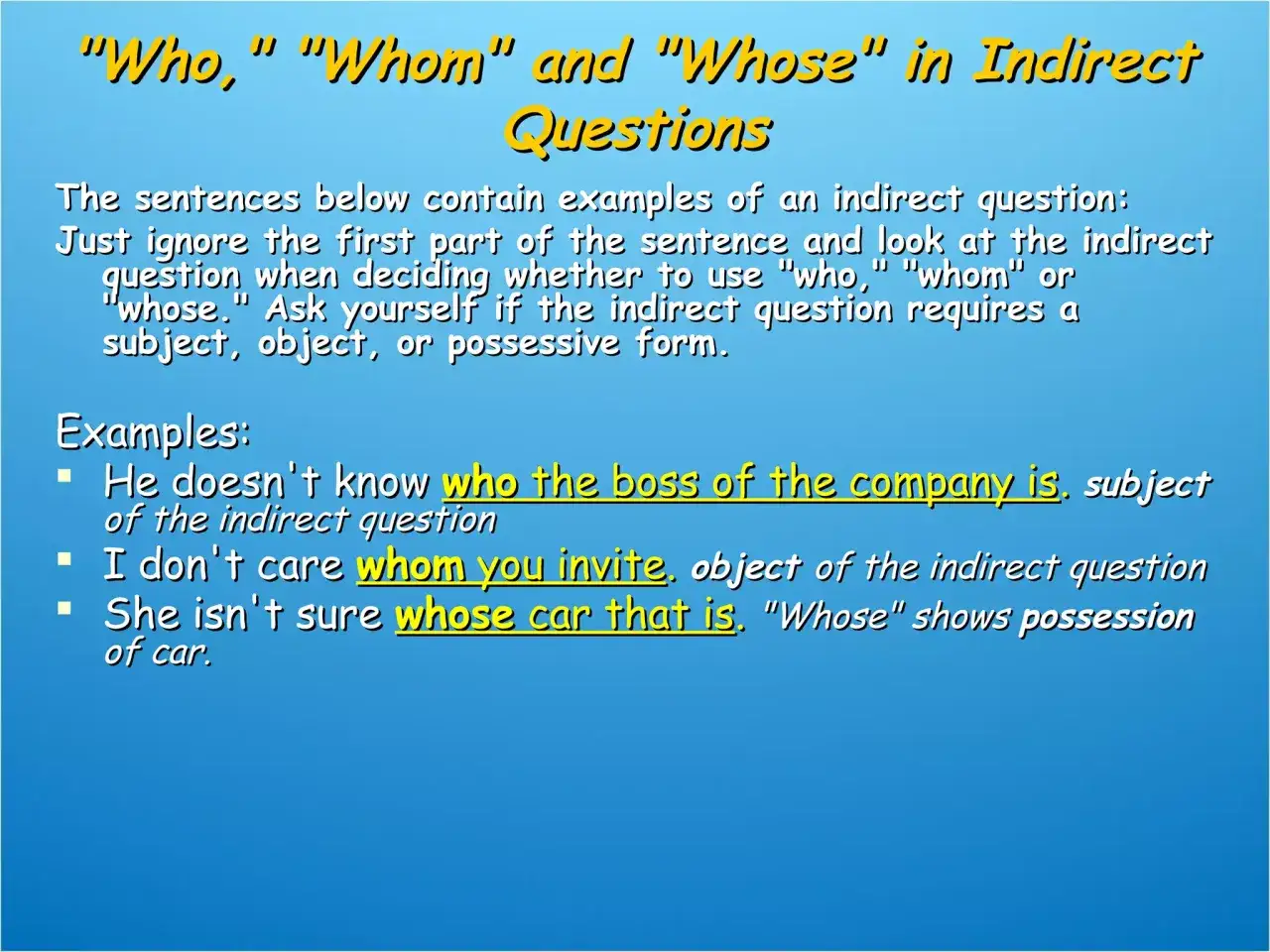 whose questions examples