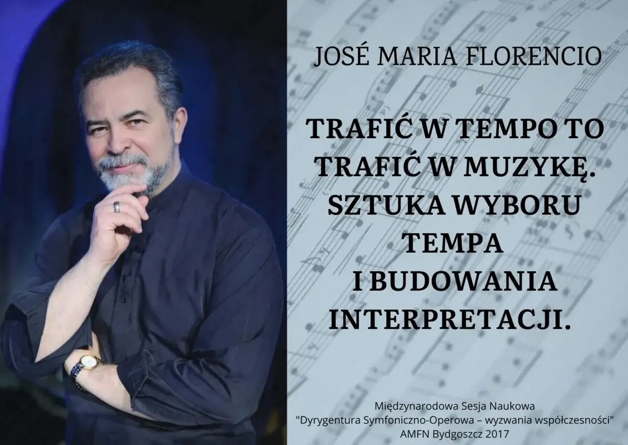 José Maria Florencio, dyrygent, zamyślony nad tempem muzyki. 
