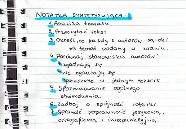 Notatka syntetyzująca: Jak napisać wzorowo (przykłady i porady)